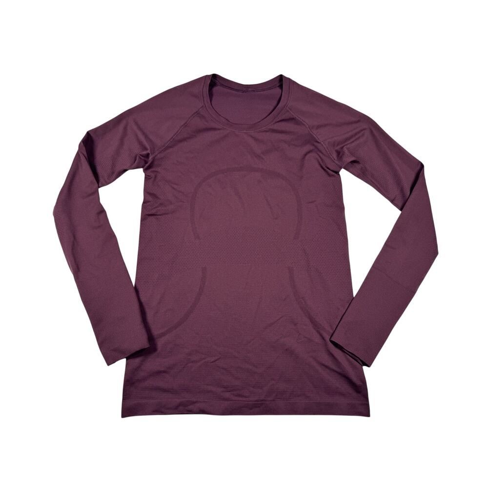 Lululemon Women’s Burgundy Seamless Long Sleeve Athletic Top No Size Tag